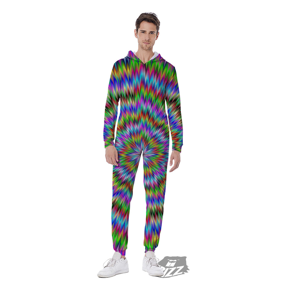 Moving Optical Illusion Abstract Dizzy Men's Jumpsuit-grizzshop