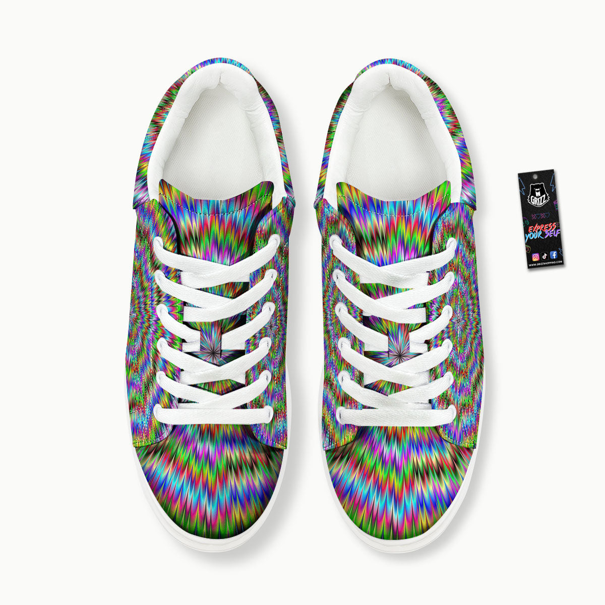 Moving Optical Illusion Abstract Dizzy Platform Shoes-grizzshop