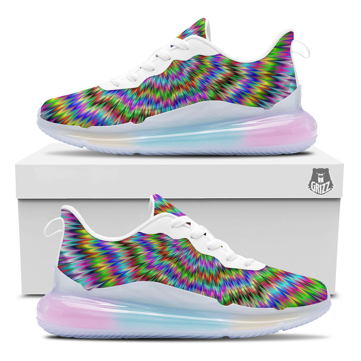 Moving Optical Illusion Abstract Dizzy Running Sneakers-grizzshop