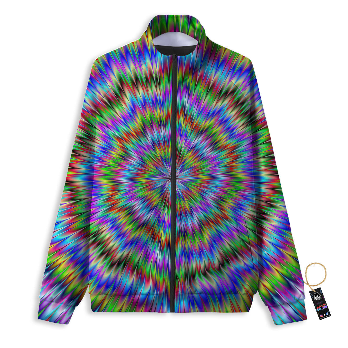 Moving Optical Illusion Abstract Dizzy Track Jacket-grizzshop