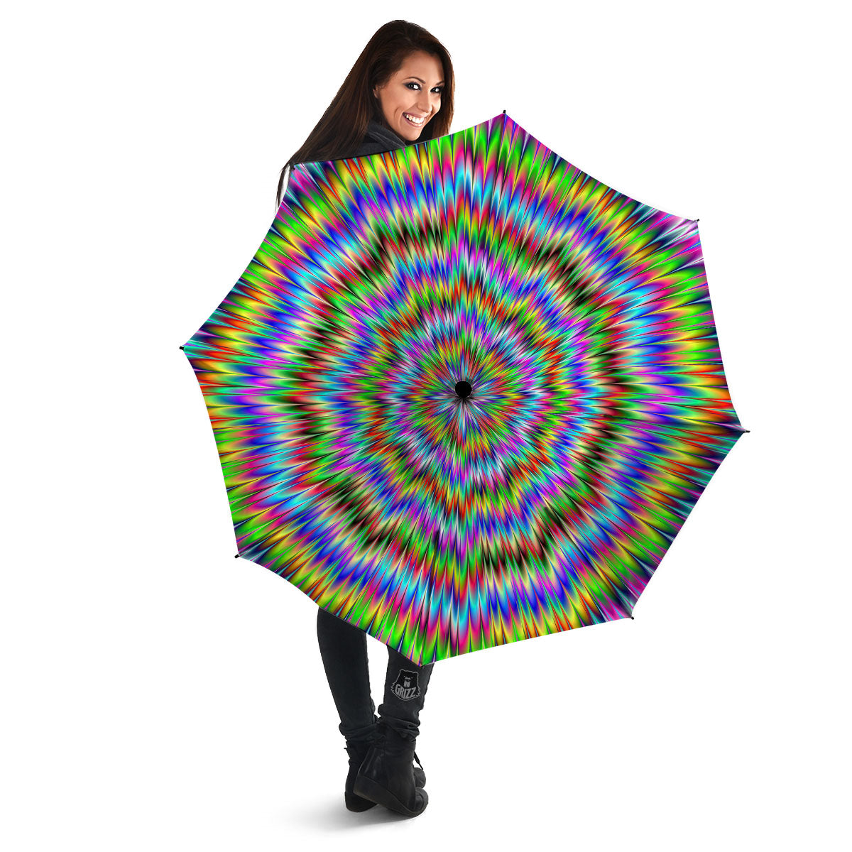 Moving Optical Illusion Abstract Dizzy Umbrella-grizzshop