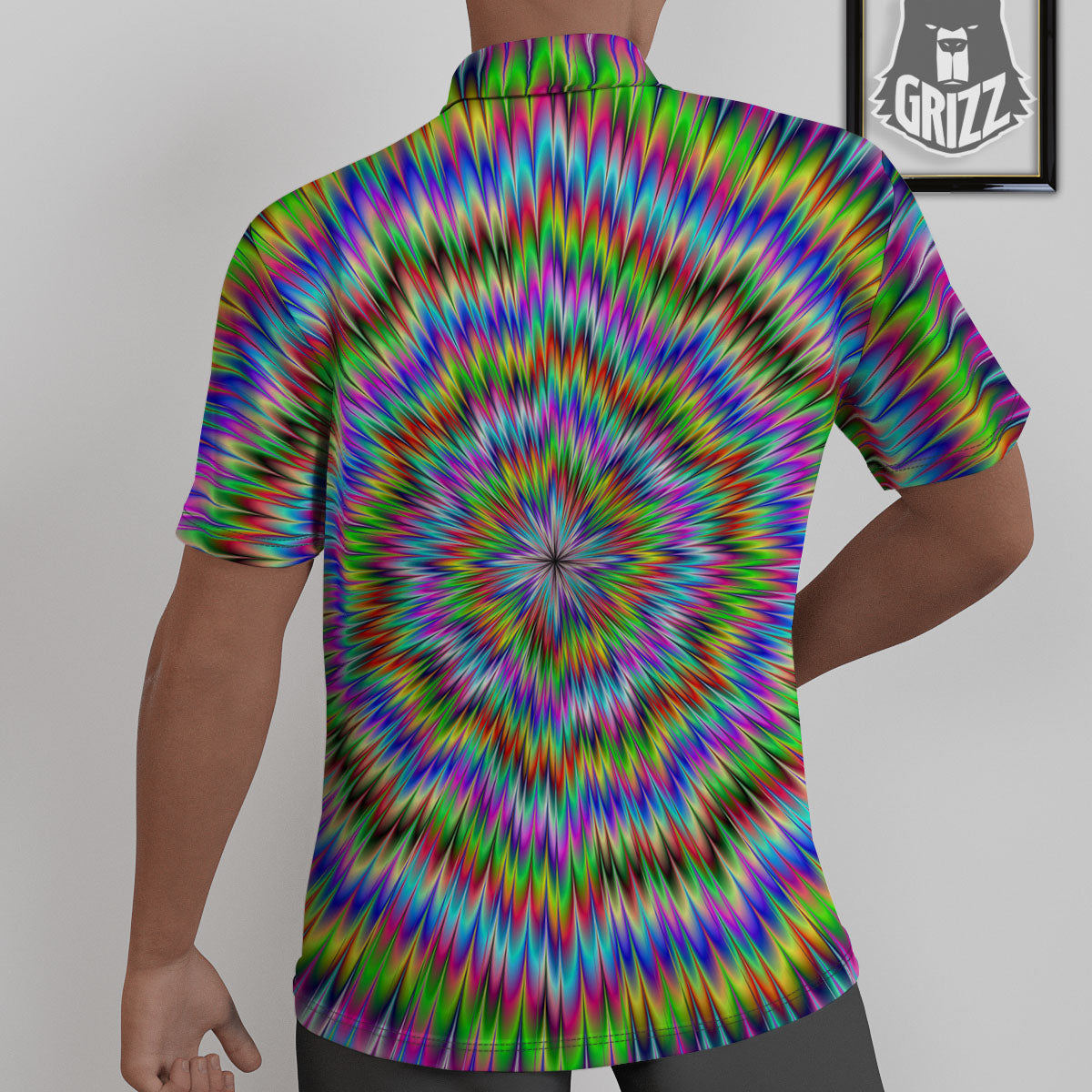 Moving Optical Illusion Abstract Dizzy Untucked Shirts-grizzshop
