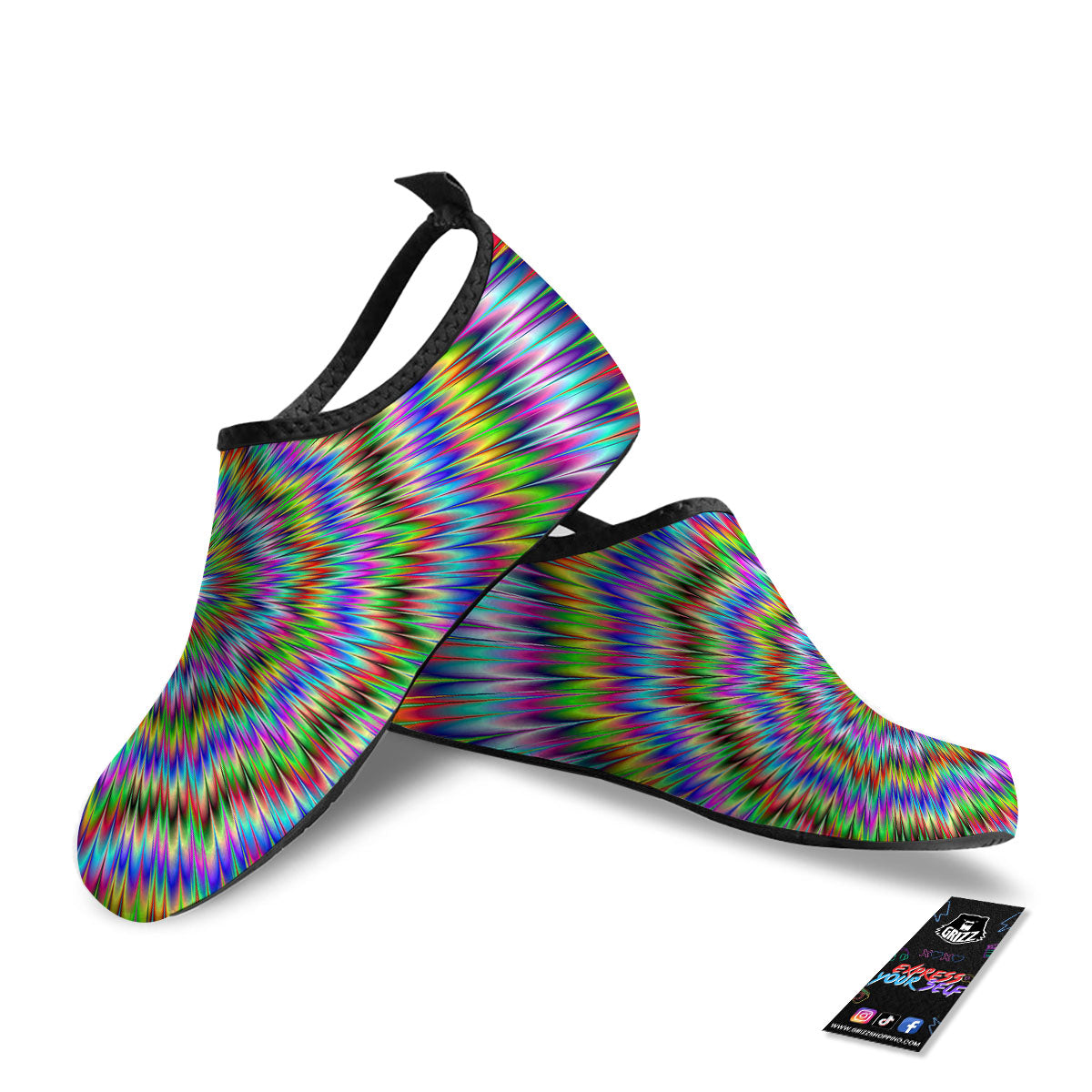 Moving Optical Illusion Abstract Dizzy Water Shoes-grizzshop
