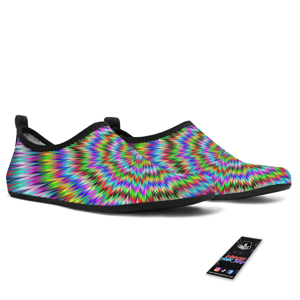 Moving Optical Illusion Abstract Dizzy Water Shoes-grizzshop