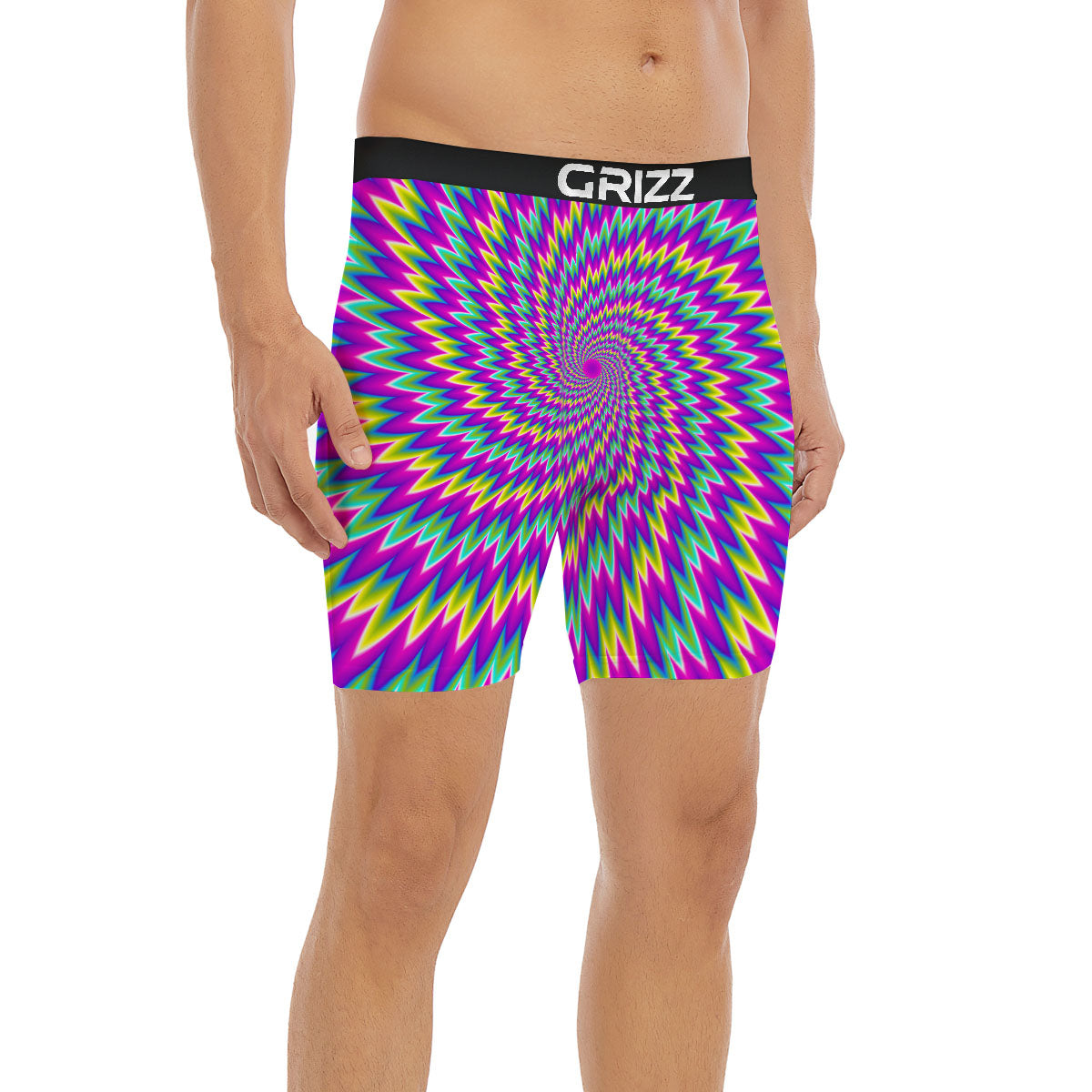 Moving Optical Illusion Abstract Spiral Boxer Briefs-grizzshop