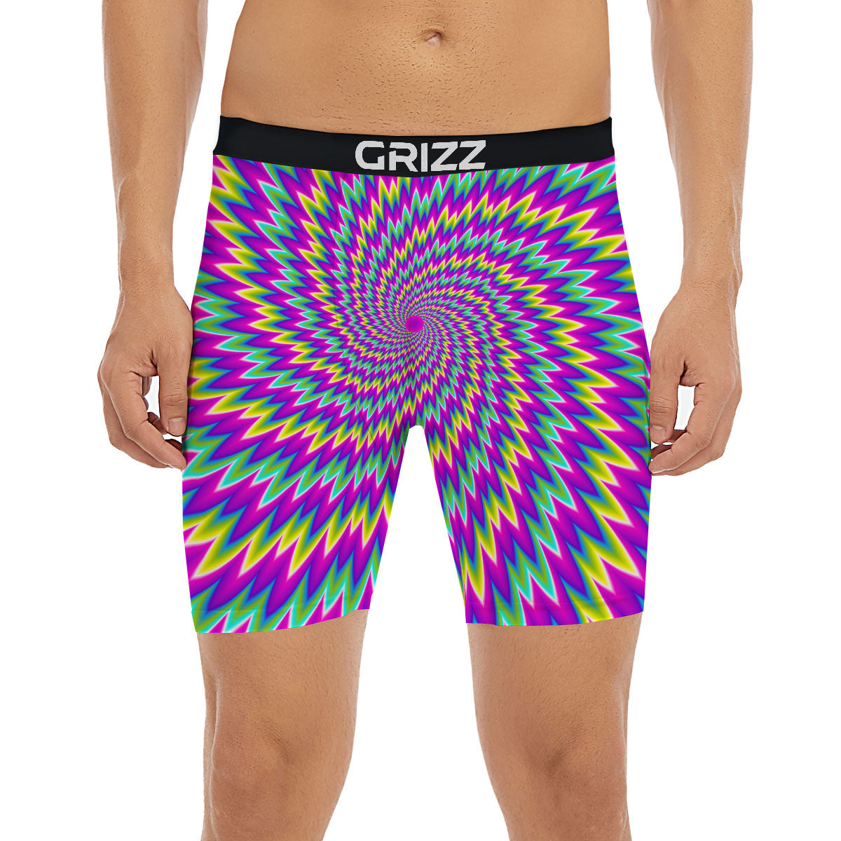 Moving Optical Illusion Abstract Spiral Boxer Briefs-grizzshop