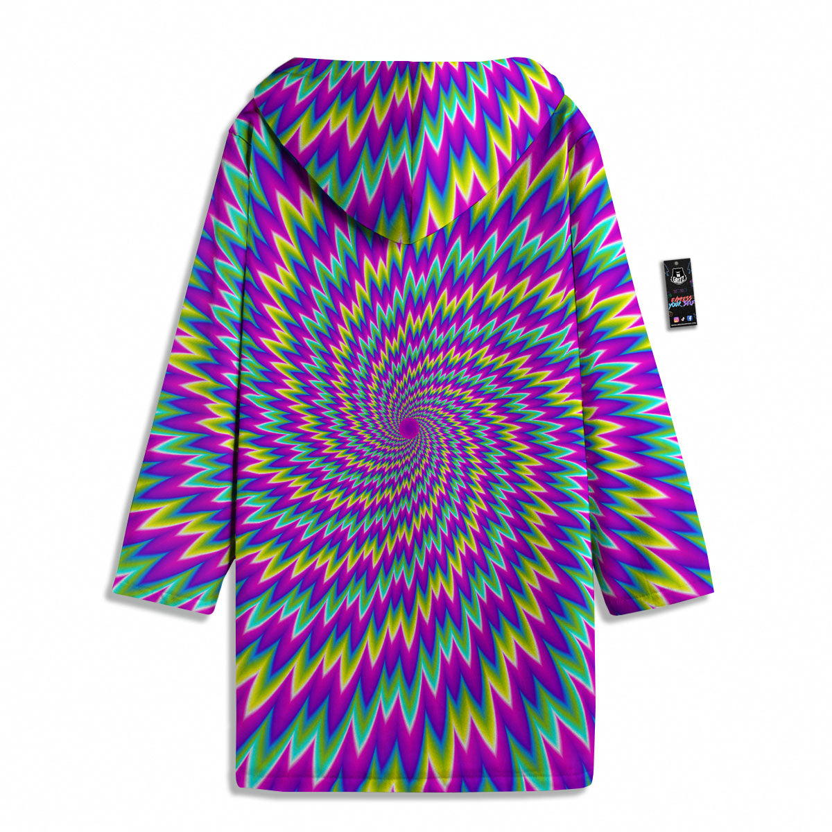 Moving Optical Illusion Abstract Spiral Men's Windbreaker Jacket-grizzshop