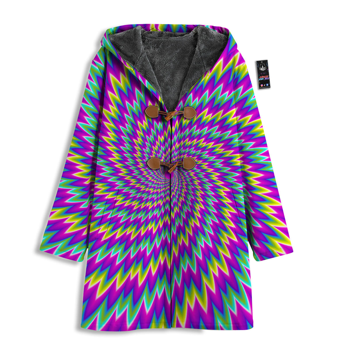 Moving Optical Illusion Abstract Spiral Men's Windbreaker Jacket-grizzshop