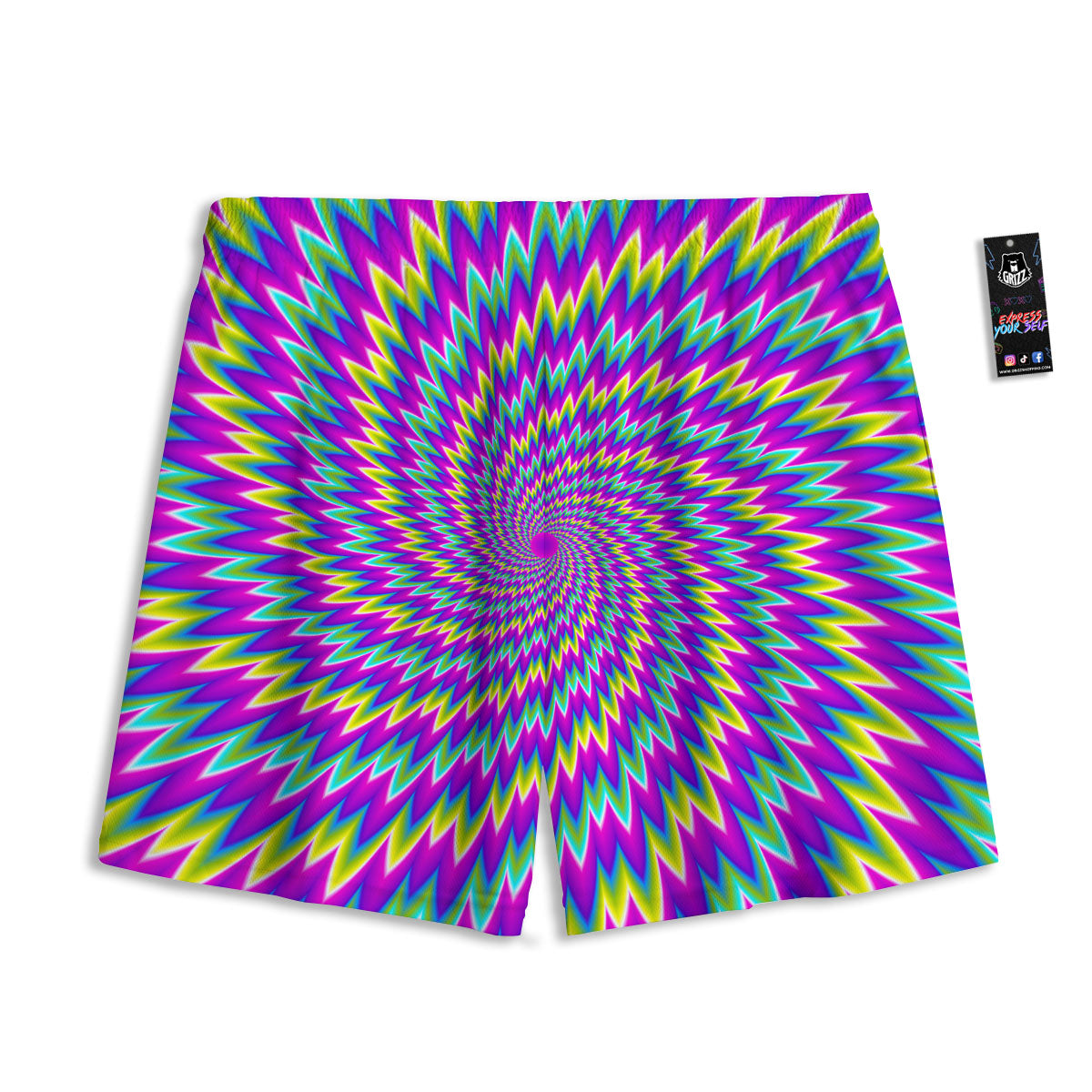 Om Symbol Gold Print Pattern Mesh Shorts