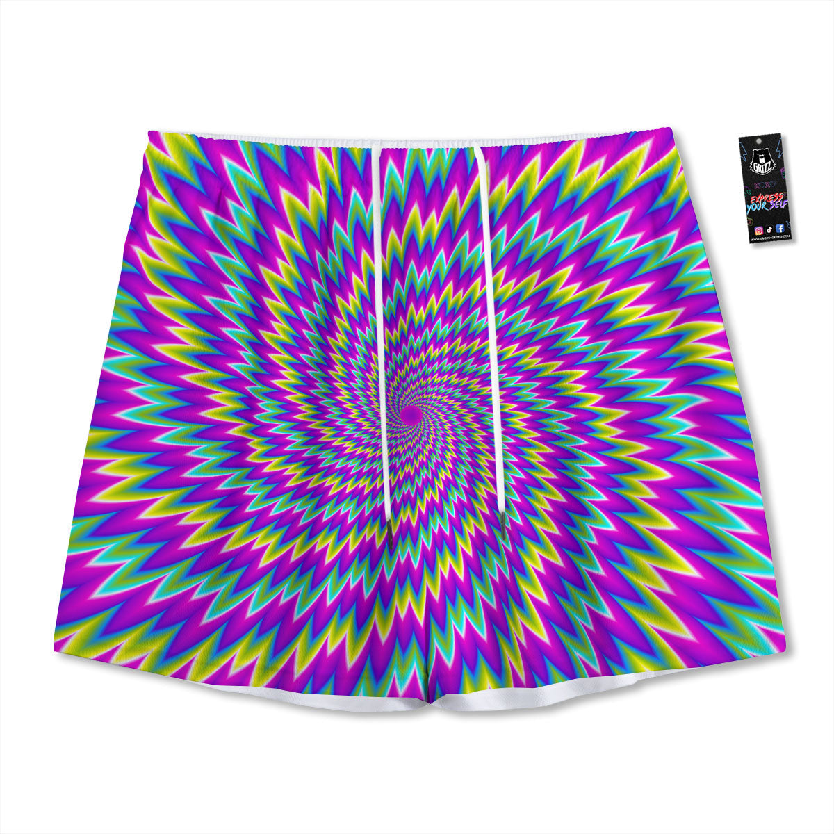 Om Symbol Gold Print Pattern Mesh Shorts