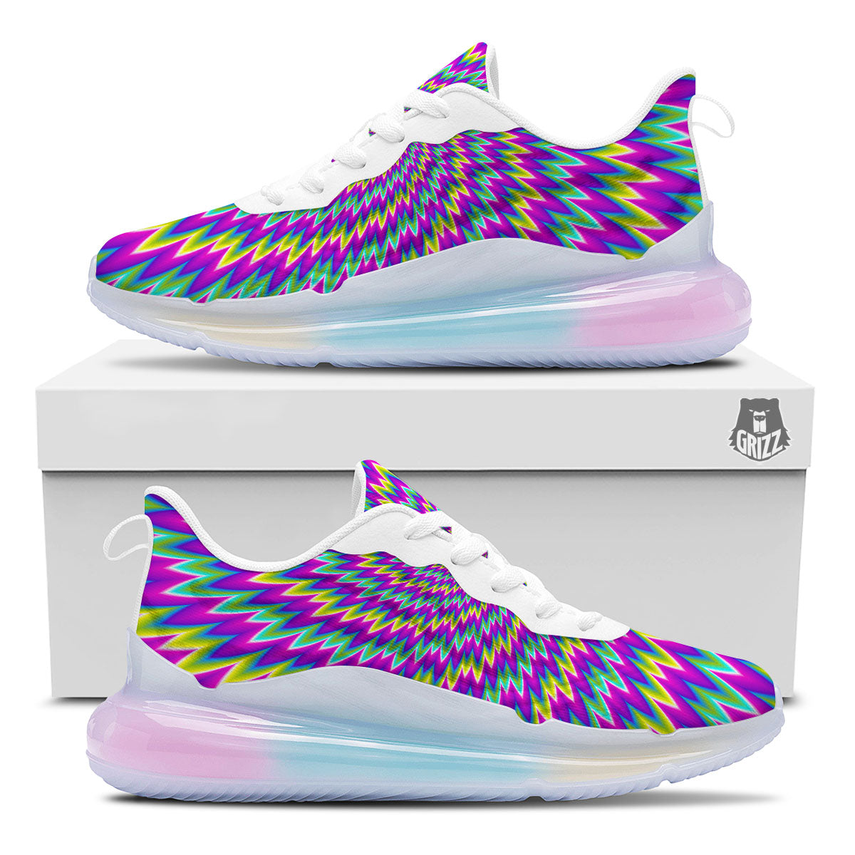 Moving Optical Illusion Abstract Spiral Running Sneakers-grizzshop
