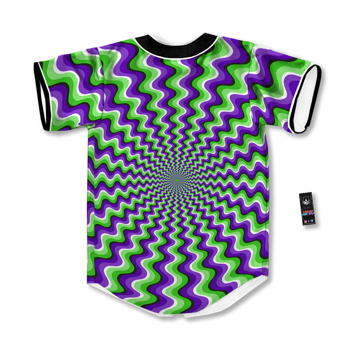 Moving Optical Illusion Colorful Dizzy Baseball Jersey-grizzshop