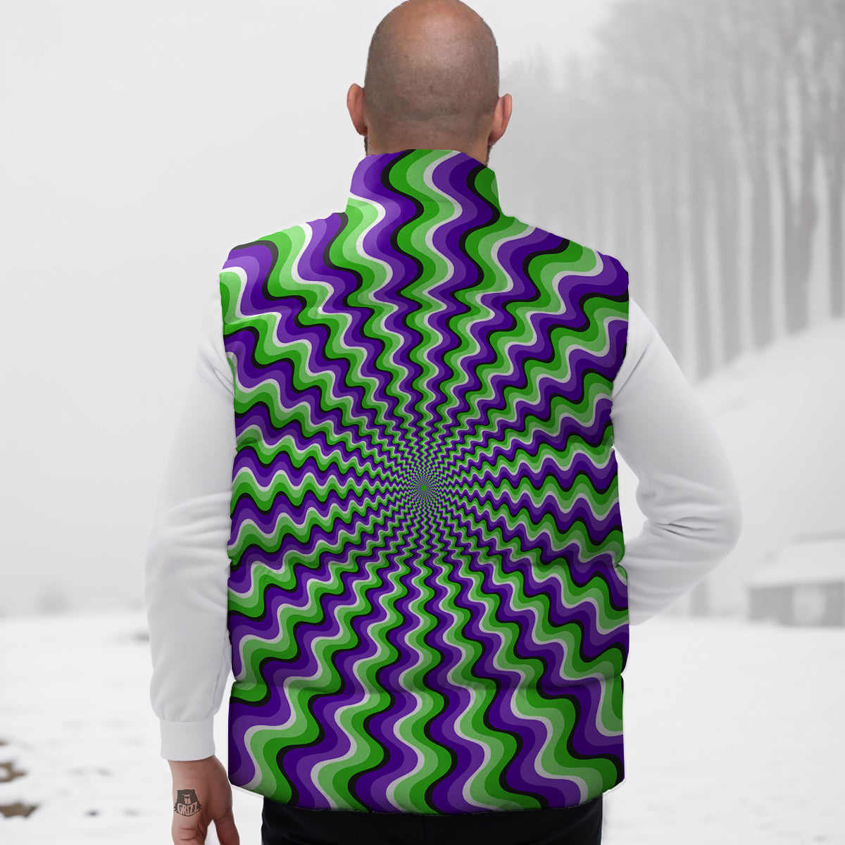 Moving Optical Illusion Colorful Dizzy Down Vest