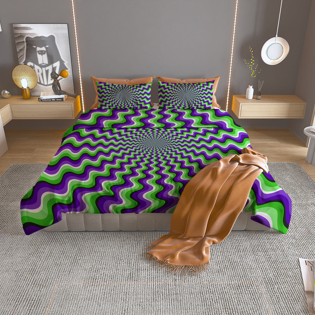 Marble White Dark Grey Print Duvet Cover Bedding Set