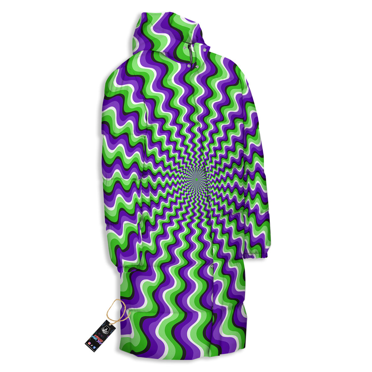 Moving Optical Illusion Colorful Dizzy Long Down Jacket-grizzshop