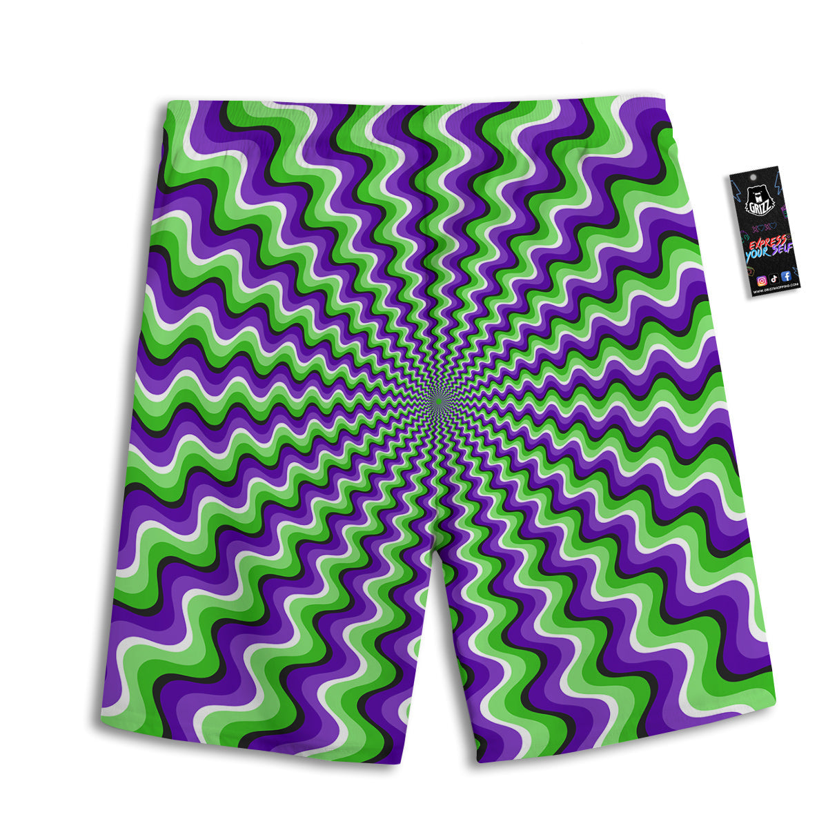Moving Optical Illusion Colorful Dizzy Men's Athletic Shorts