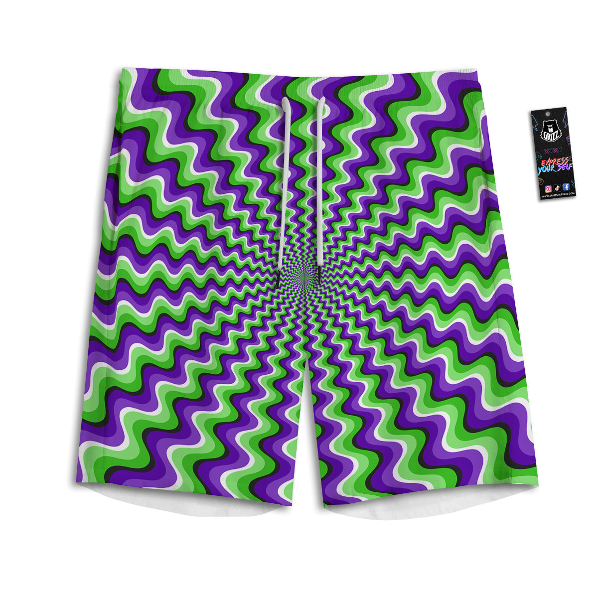 Moving Optical Illusion Colorful Dizzy Men's Athletic Shorts