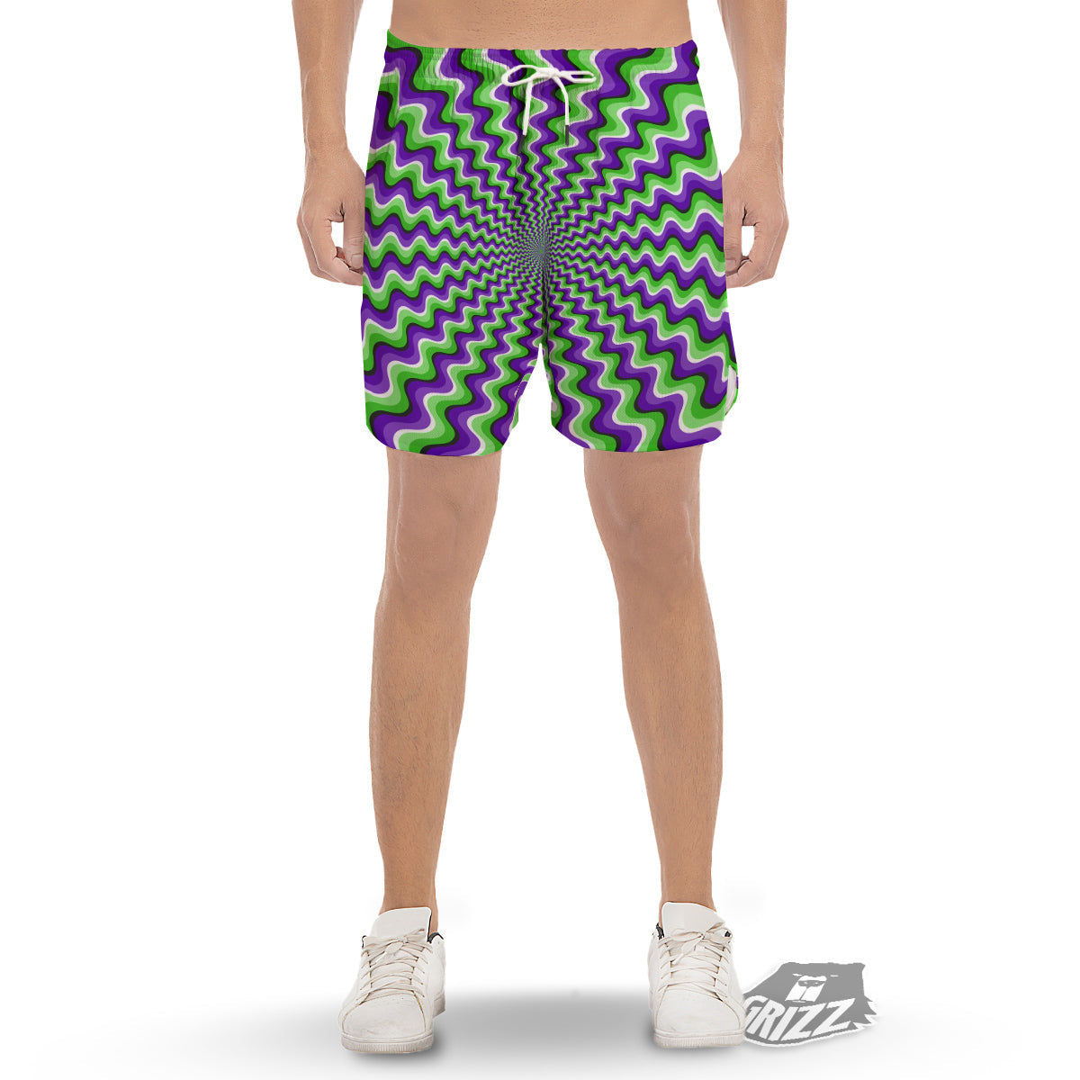 Moving Optical Illusion Colorful Dizzy Men's Gym Shorts-grizzshop