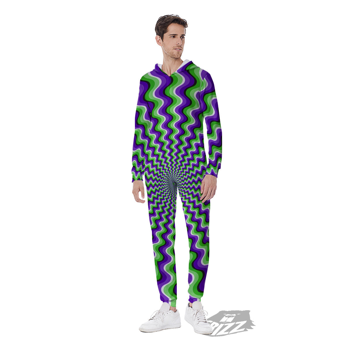 Moving Optical Illusion Colorful Dizzy Men's Jumpsuit-grizzshop