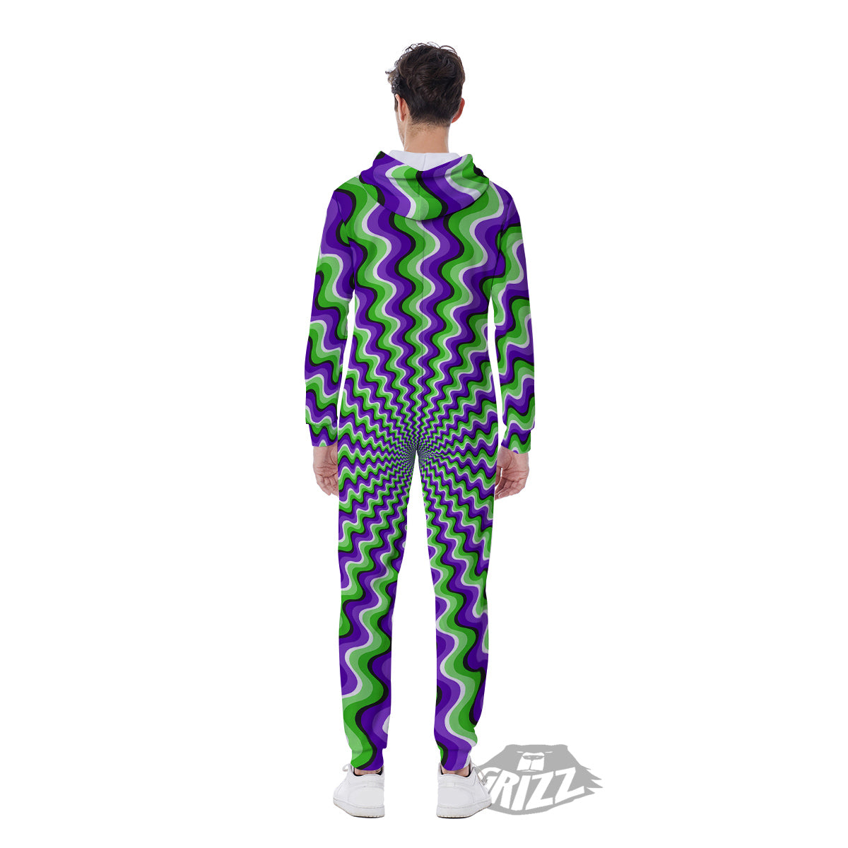 Moving Optical Illusion Colorful Dizzy Men's Jumpsuit-grizzshop
