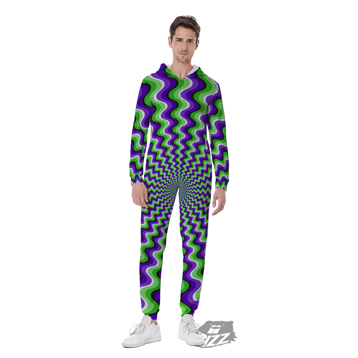 Moving Optical Illusion Colorful Dizzy Men's Jumpsuit-grizzshop