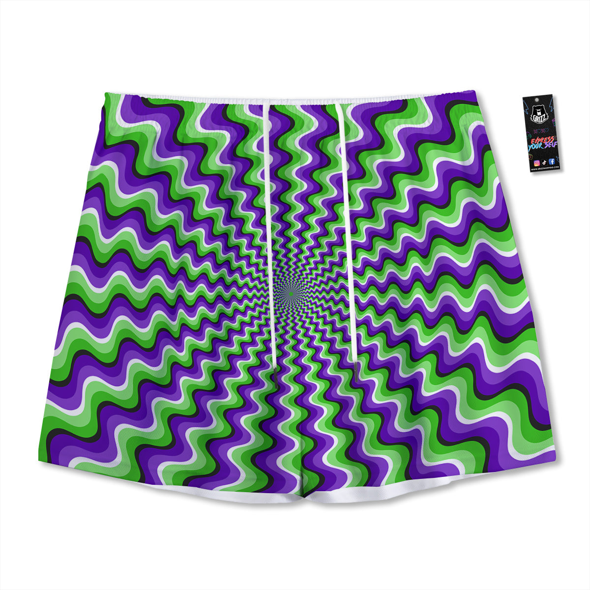 Marble White Dark Grey Print Mesh Shorts