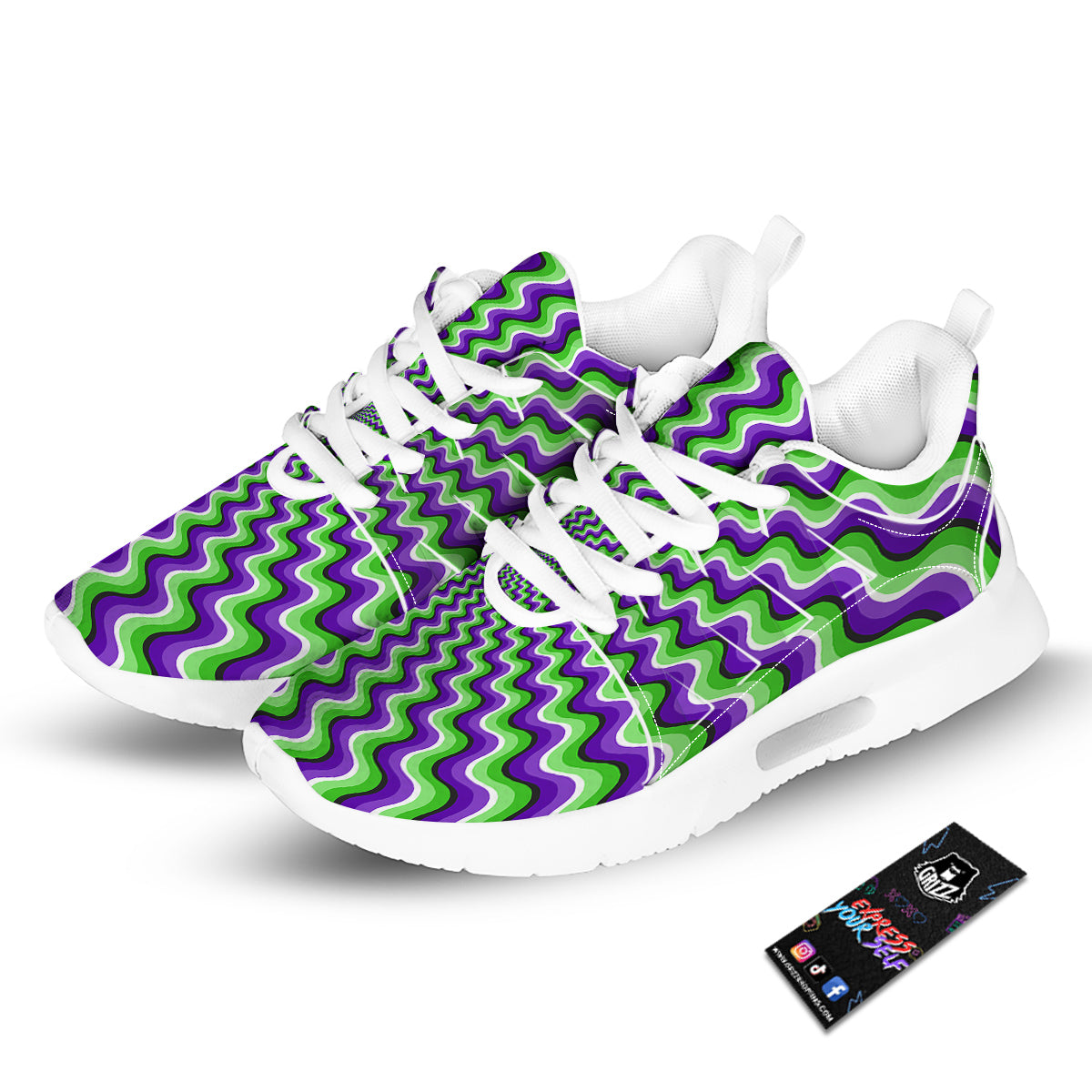 Moving Optical Illusion Colorful Dizzy Tennis Shoes-grizzshop