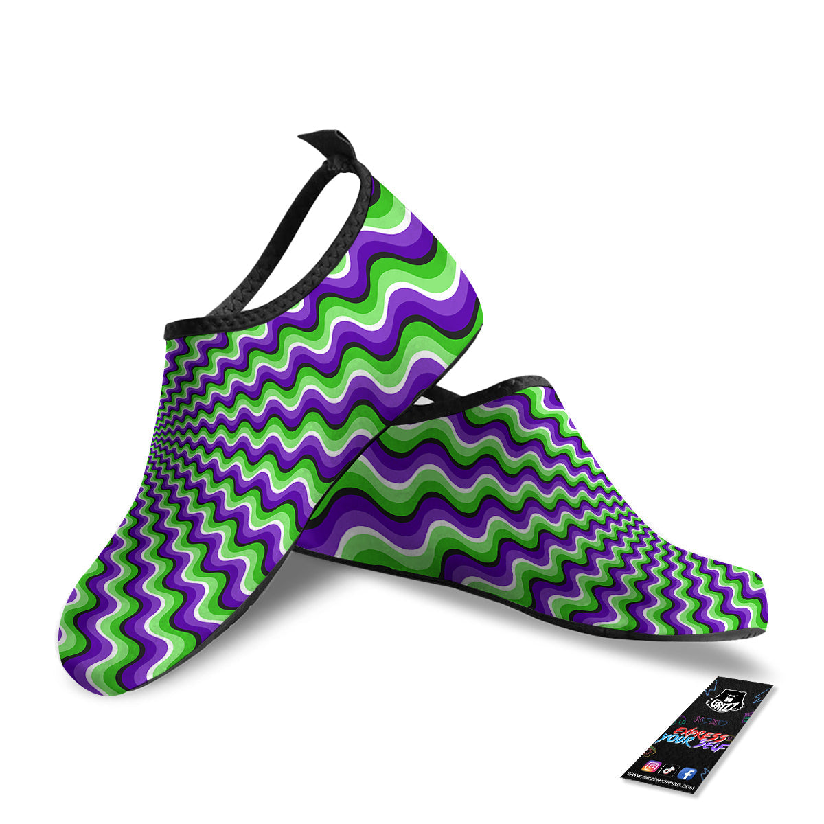 Moving Optical Illusion Colorful Dizzy Water Shoes-grizzshop