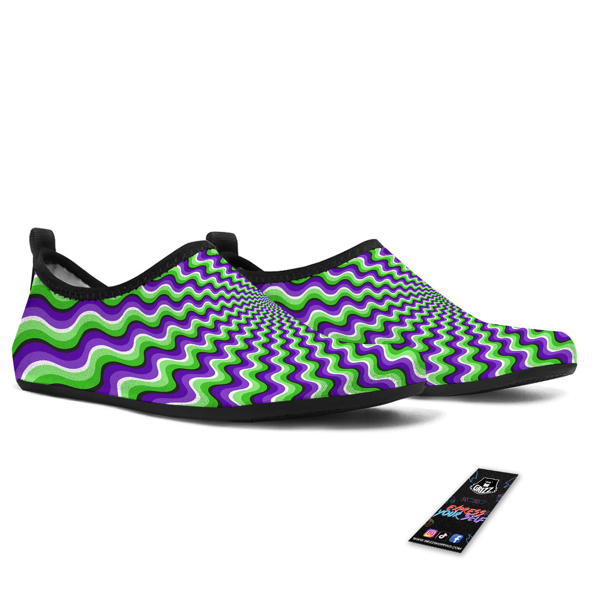 Moving Optical Illusion Colorful Dizzy Water Shoes-grizzshop