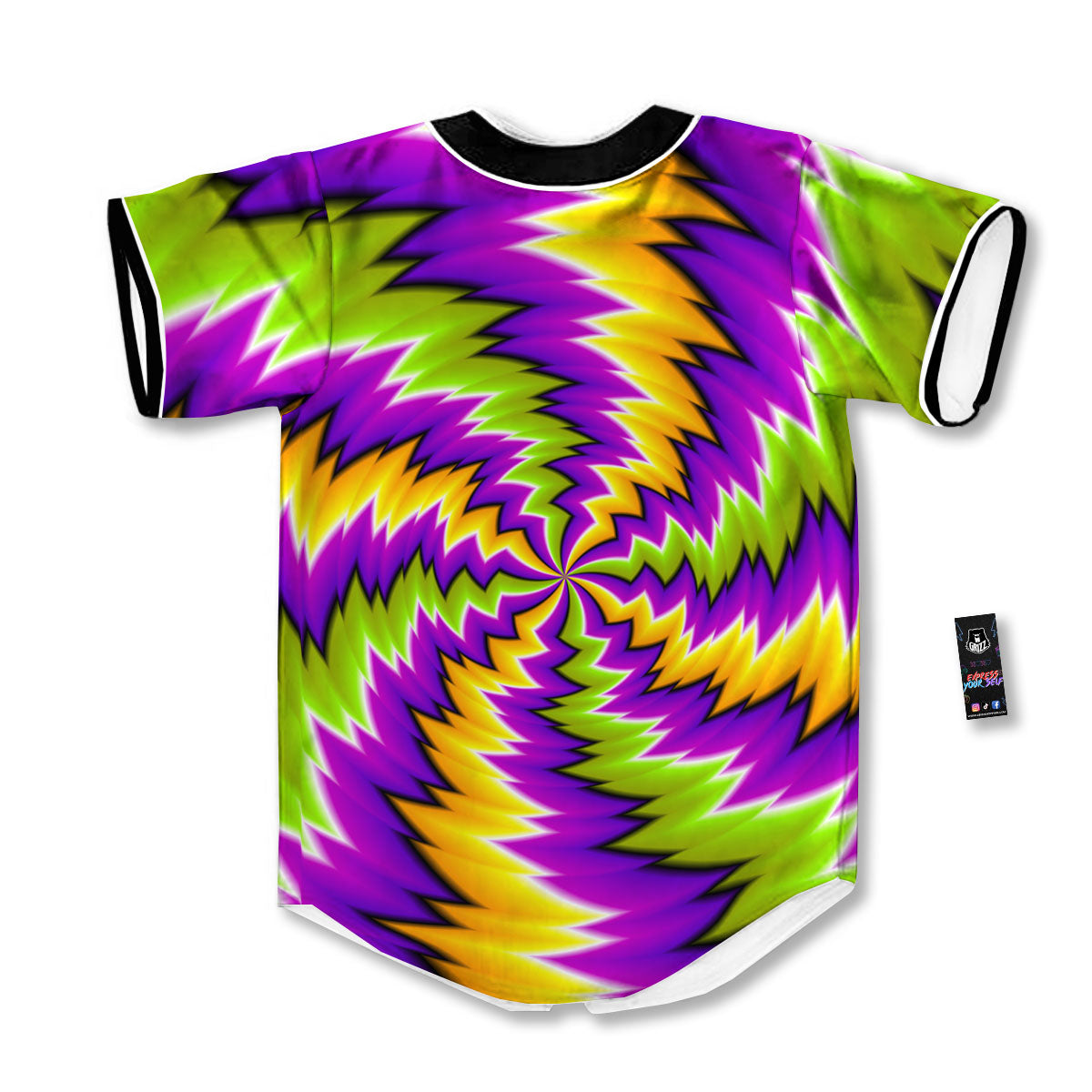 Moving Optical Illusion Dizzy Vortex Baseball Jersey-grizzshop