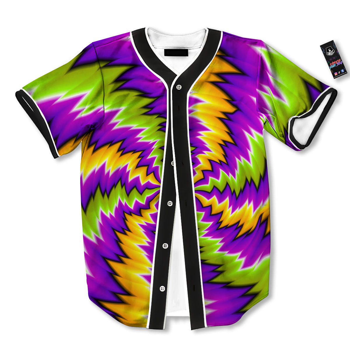 Moving Optical Illusion Dizzy Vortex Baseball Jersey-grizzshop