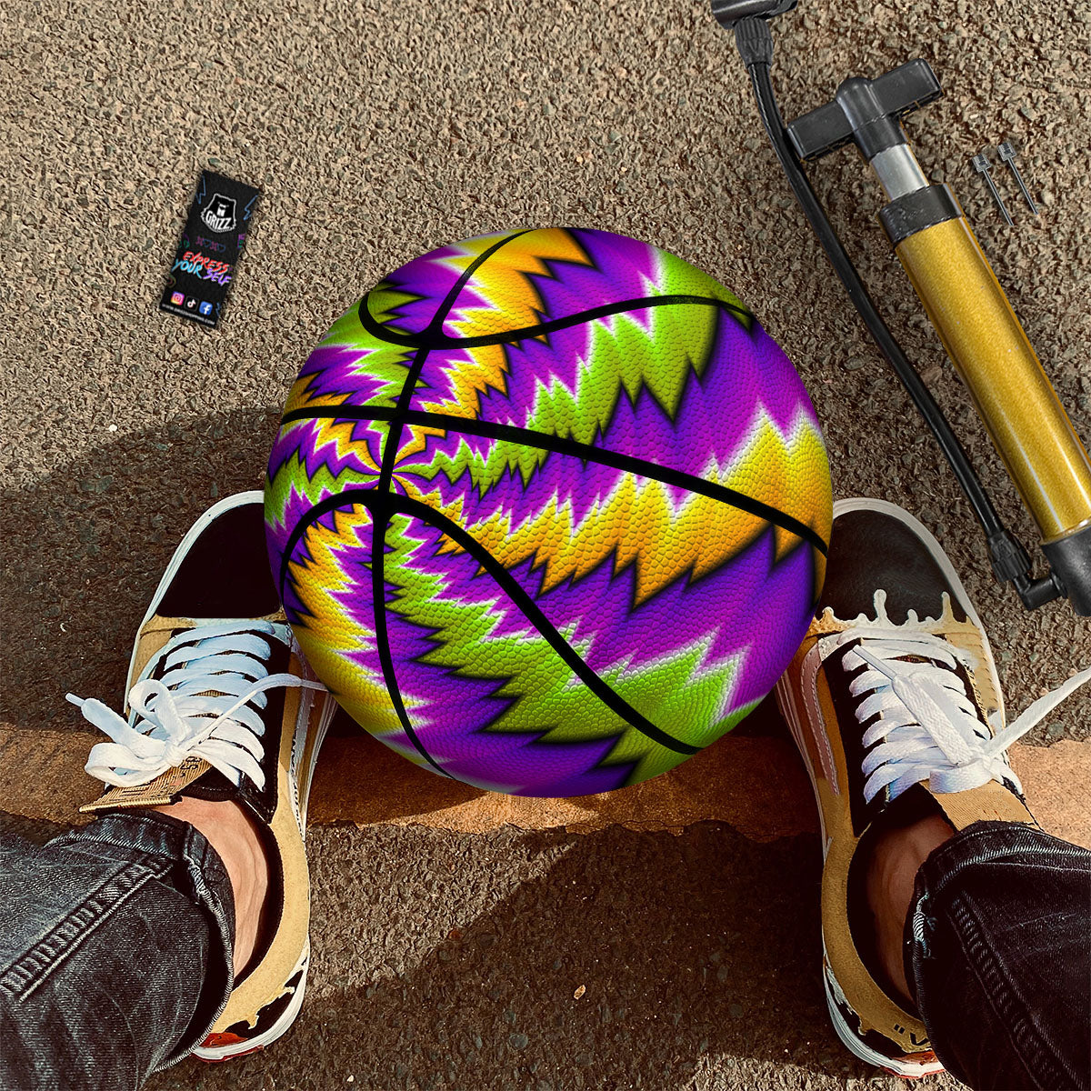 Moving Optical Illusion Dizzy Vortex Basketball-grizzshop