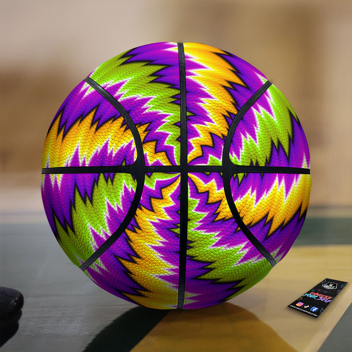 Moving Optical Illusion Dizzy Vortex Basketball-grizzshop