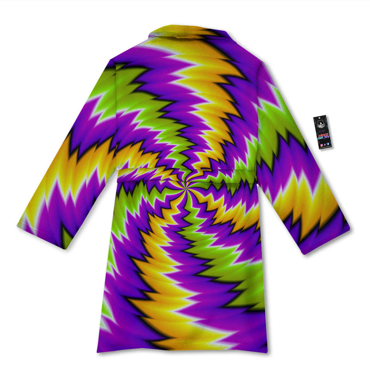 Moving Optical Illusion Dizzy Vortex Bathrobe-grizzshop