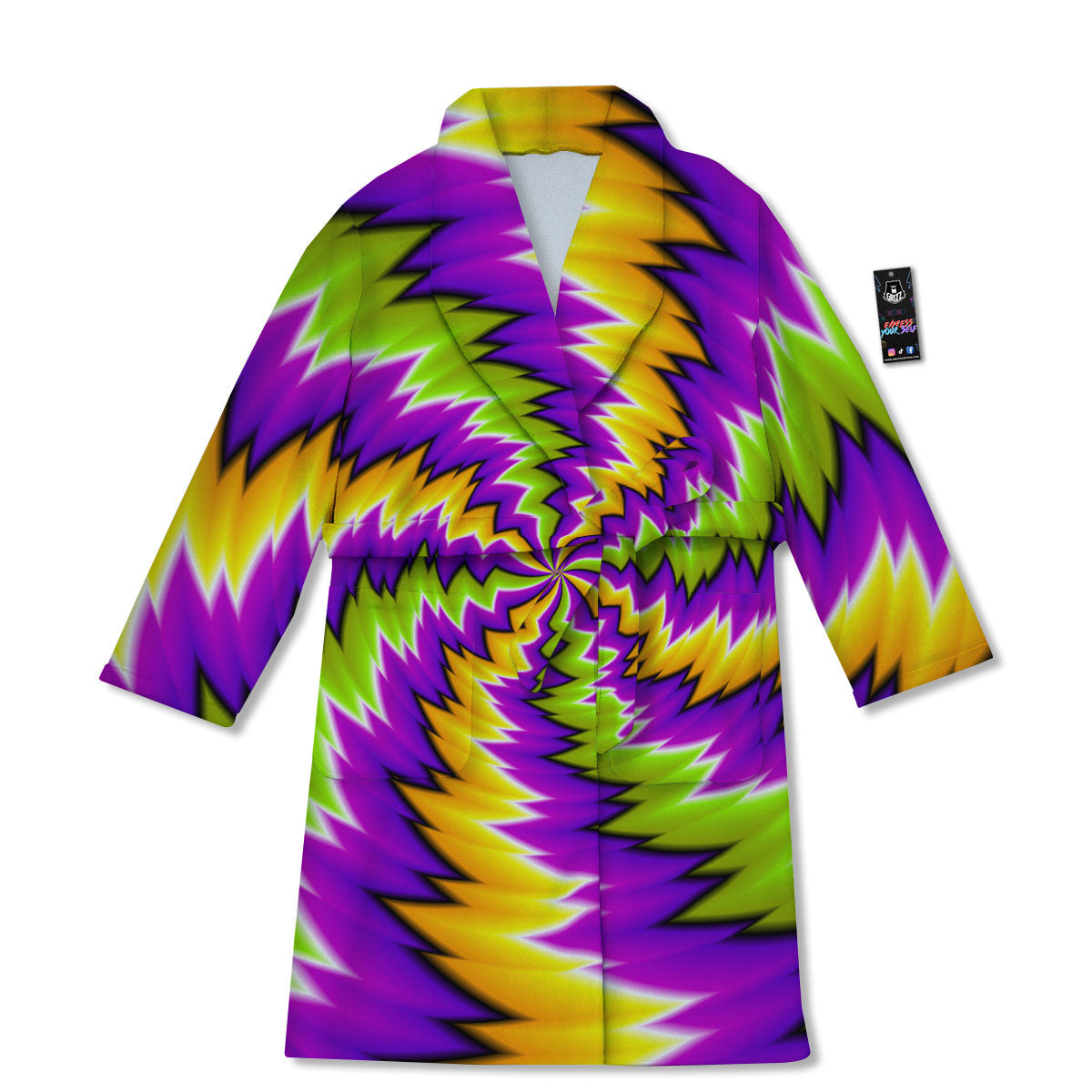 Moving Optical Illusion Dizzy Vortex Bathrobe-grizzshop