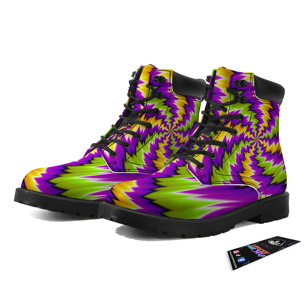 Moving Optical Illusion Dizzy Vortex Boots-grizzshop