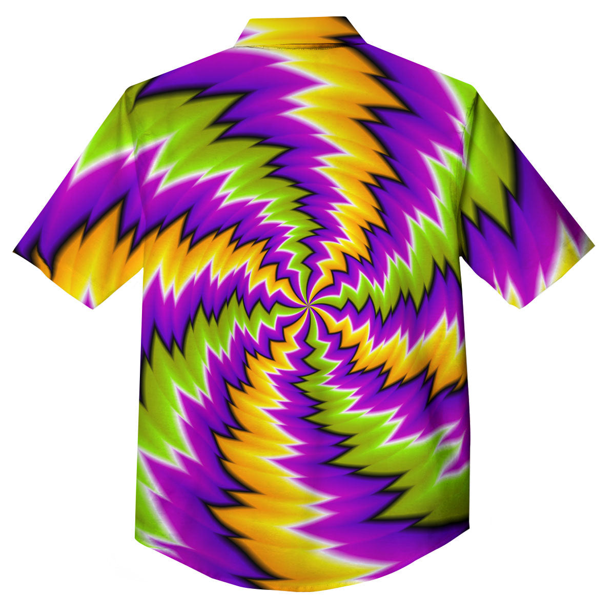 Moving Optical Illusion Dizzy Vortex Button Up Shirt-grizzshop