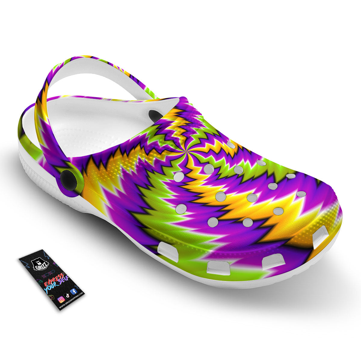 Moving Optical Illusion Dizzy Vortex Clog-grizzshop
