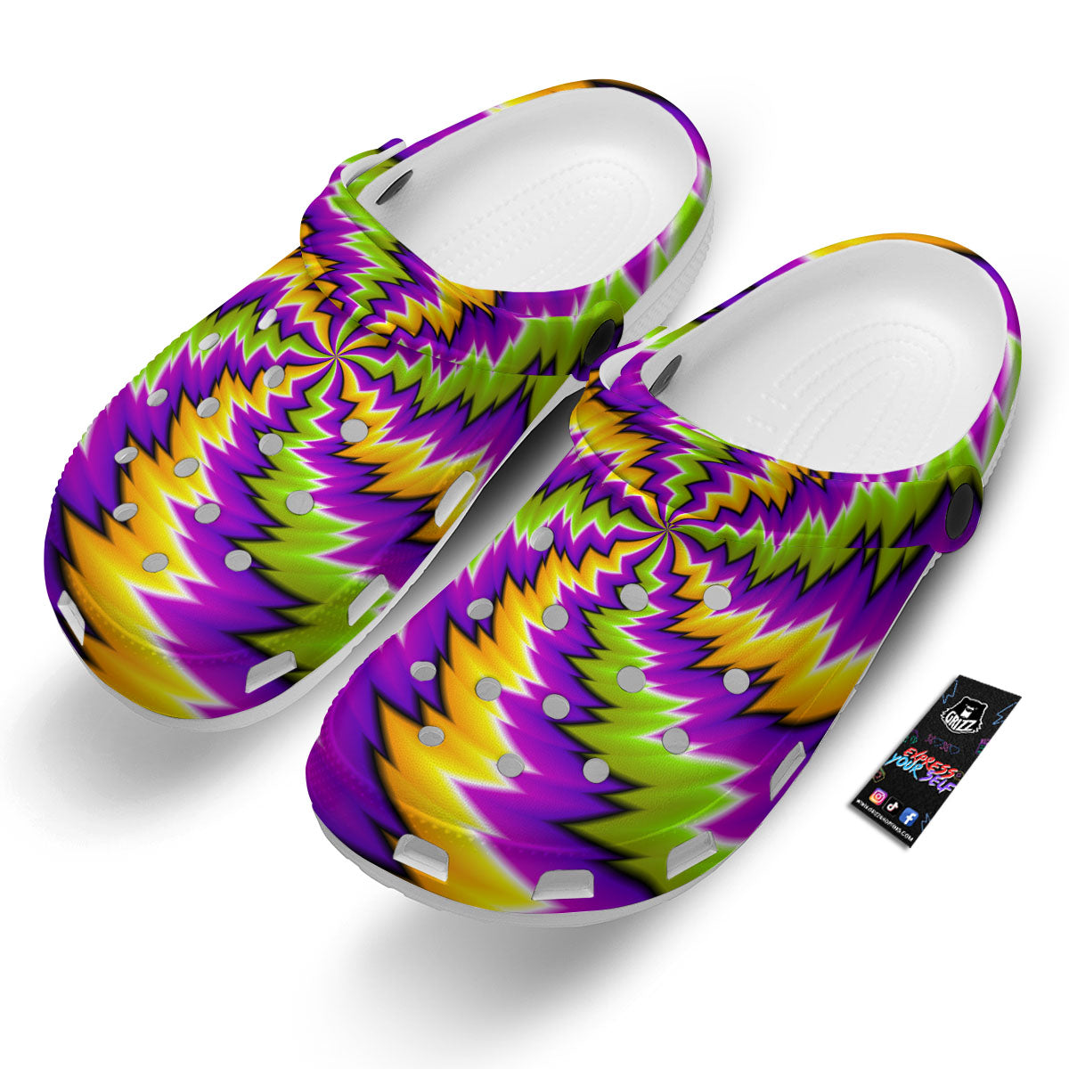 Moving Optical Illusion Dizzy Vortex Clog-grizzshop
