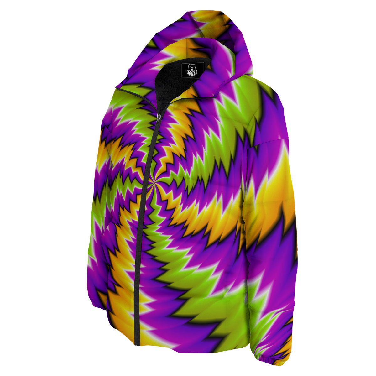 Moving Optical Illusion Dizzy Vortex Down Jacket-grizzshop
