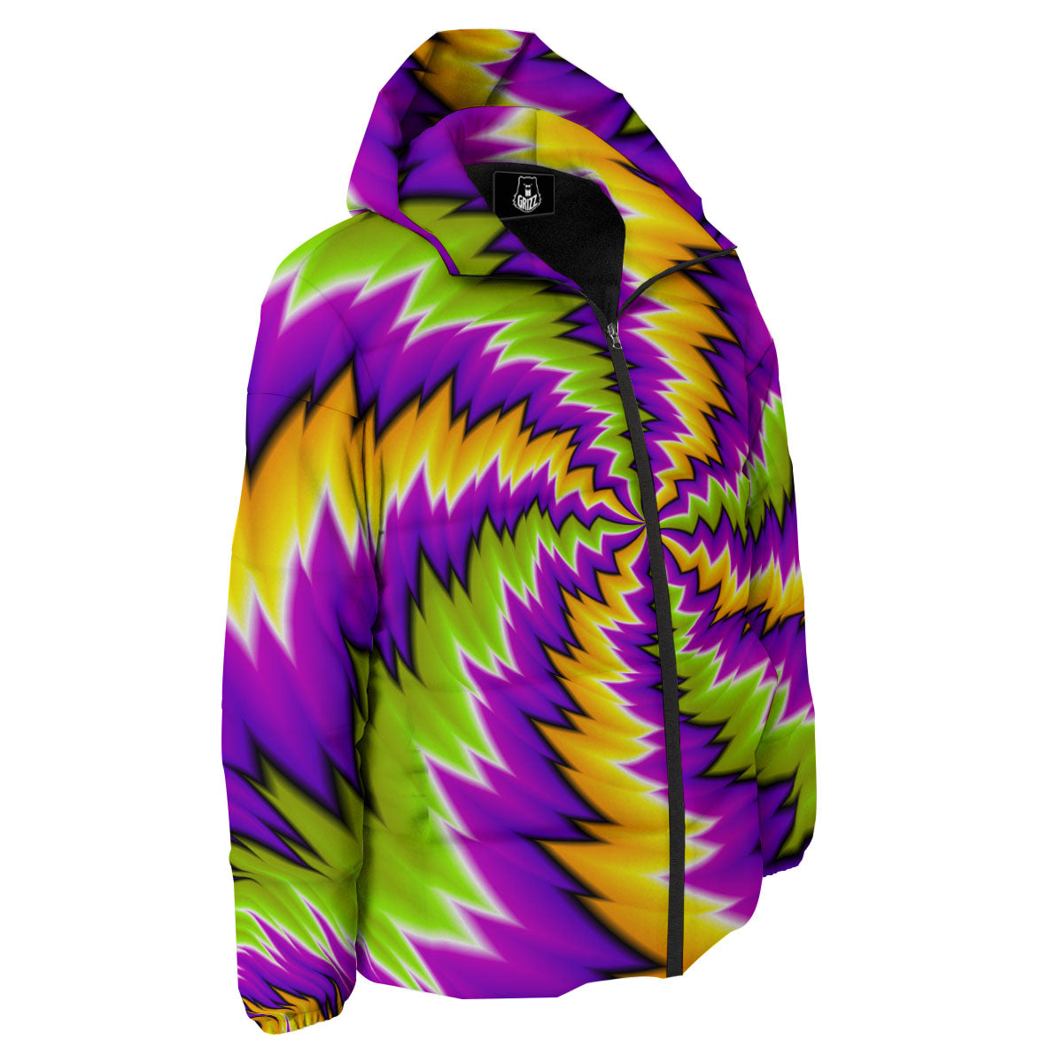Moving Optical Illusion Dizzy Vortex Down Jacket-grizzshop