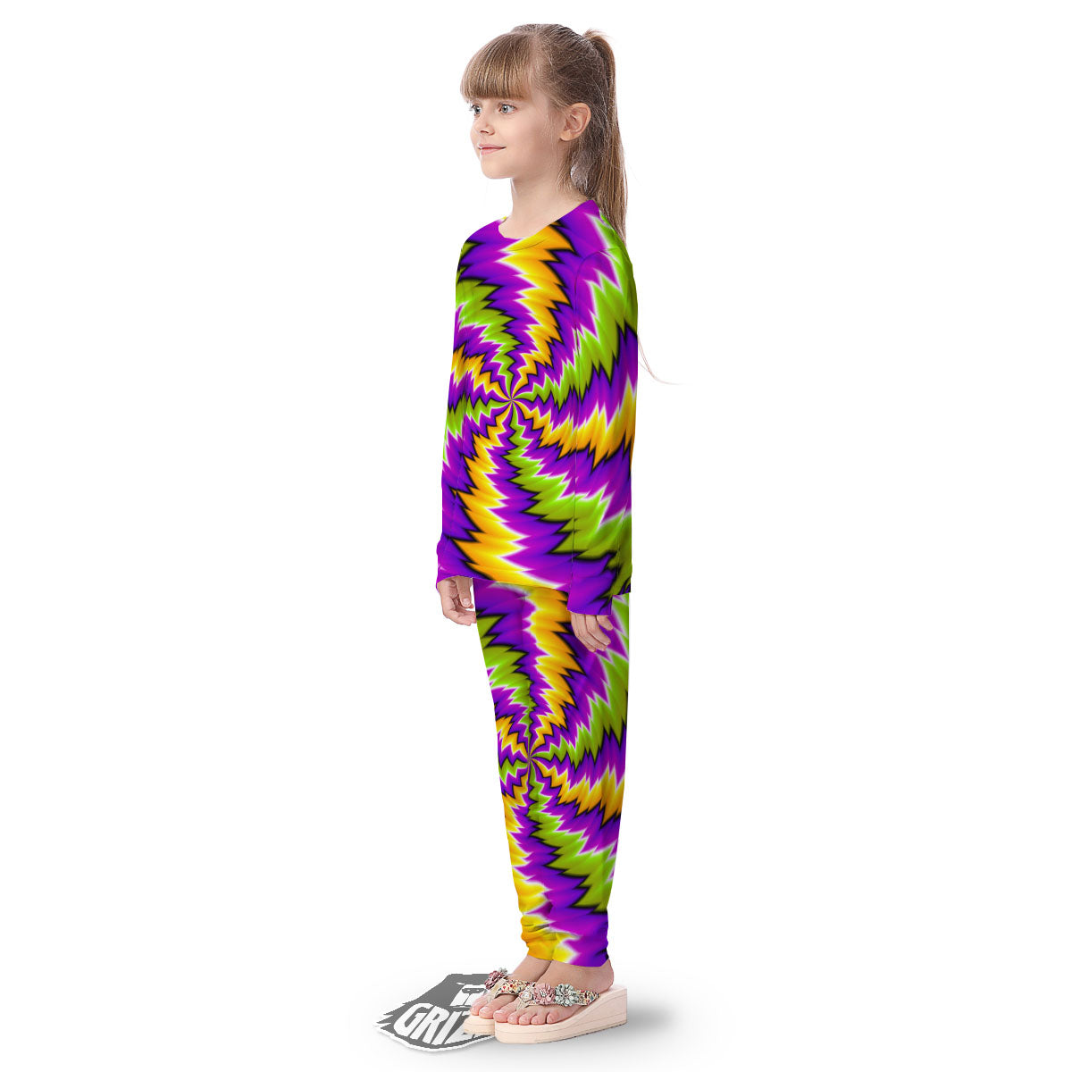 Moving Optical Illusion Dizzy Vortex Kid's Pajamas-grizzshop