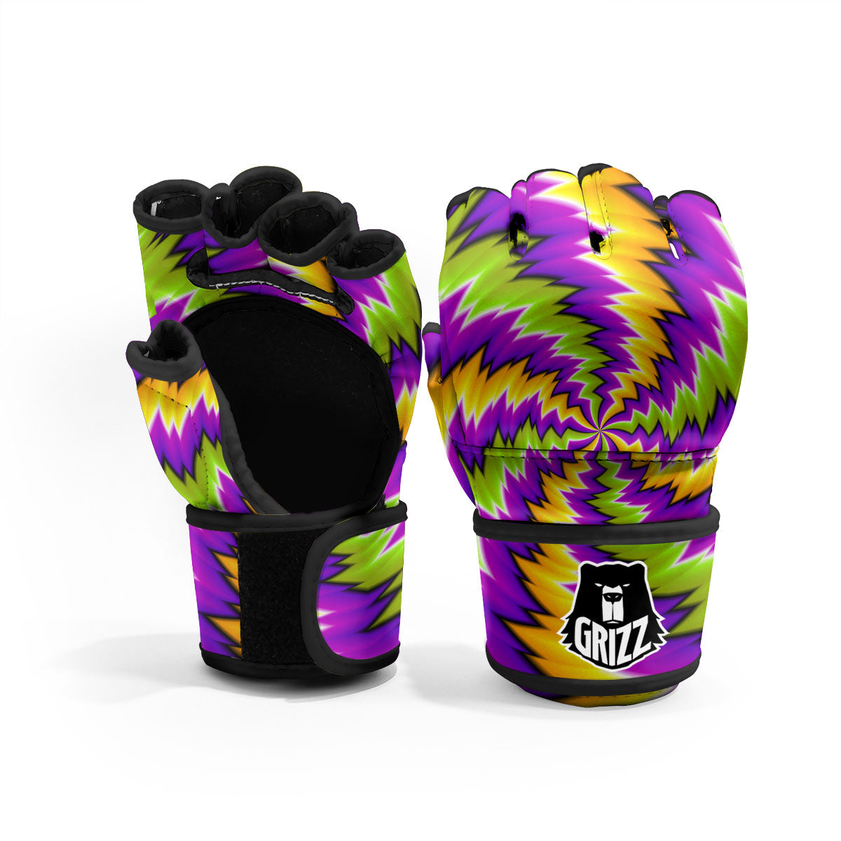 Moving Optical Illusion Dizzy Vortex MMA Gloves-grizzshop