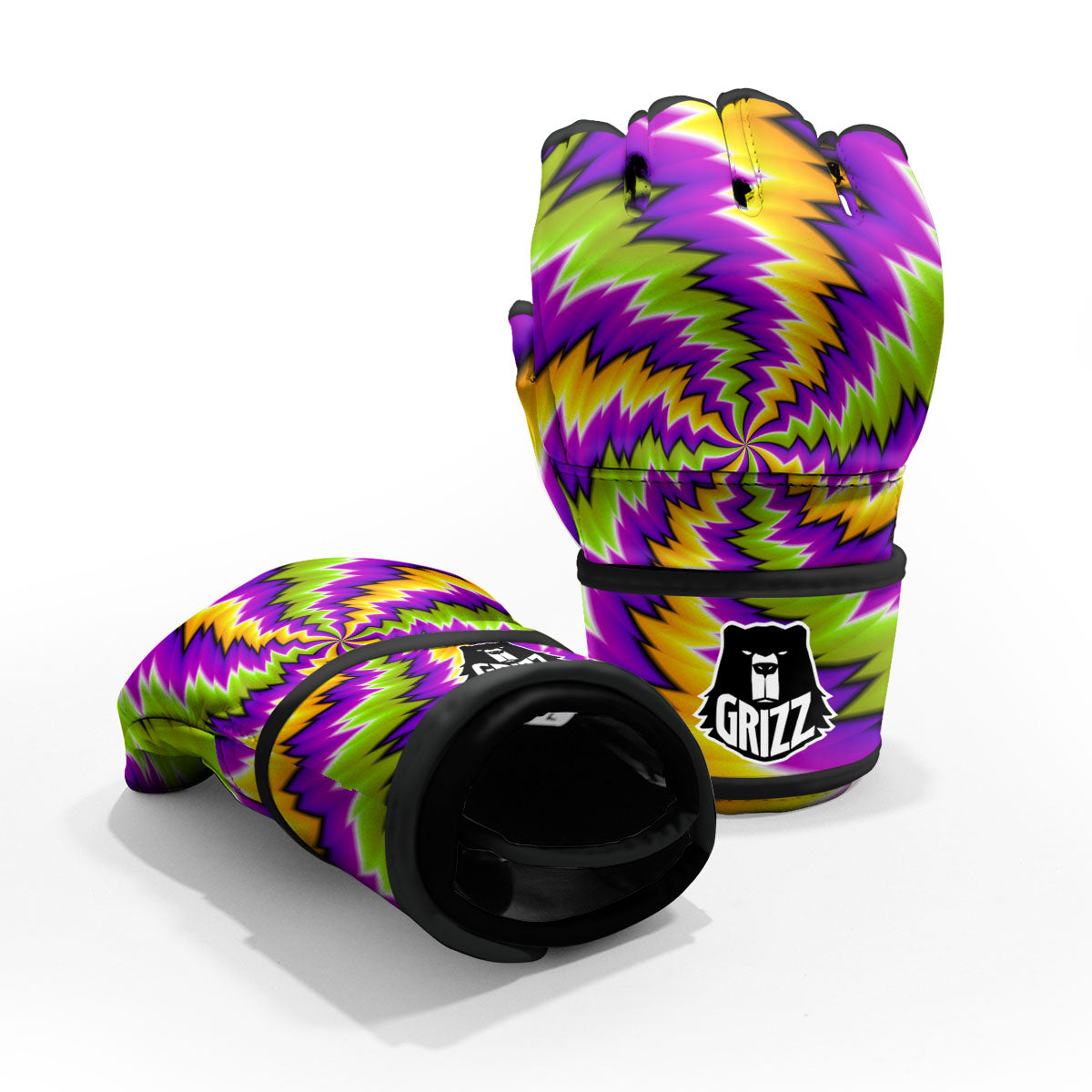 Moving Optical Illusion Dizzy Vortex MMA Gloves-grizzshop