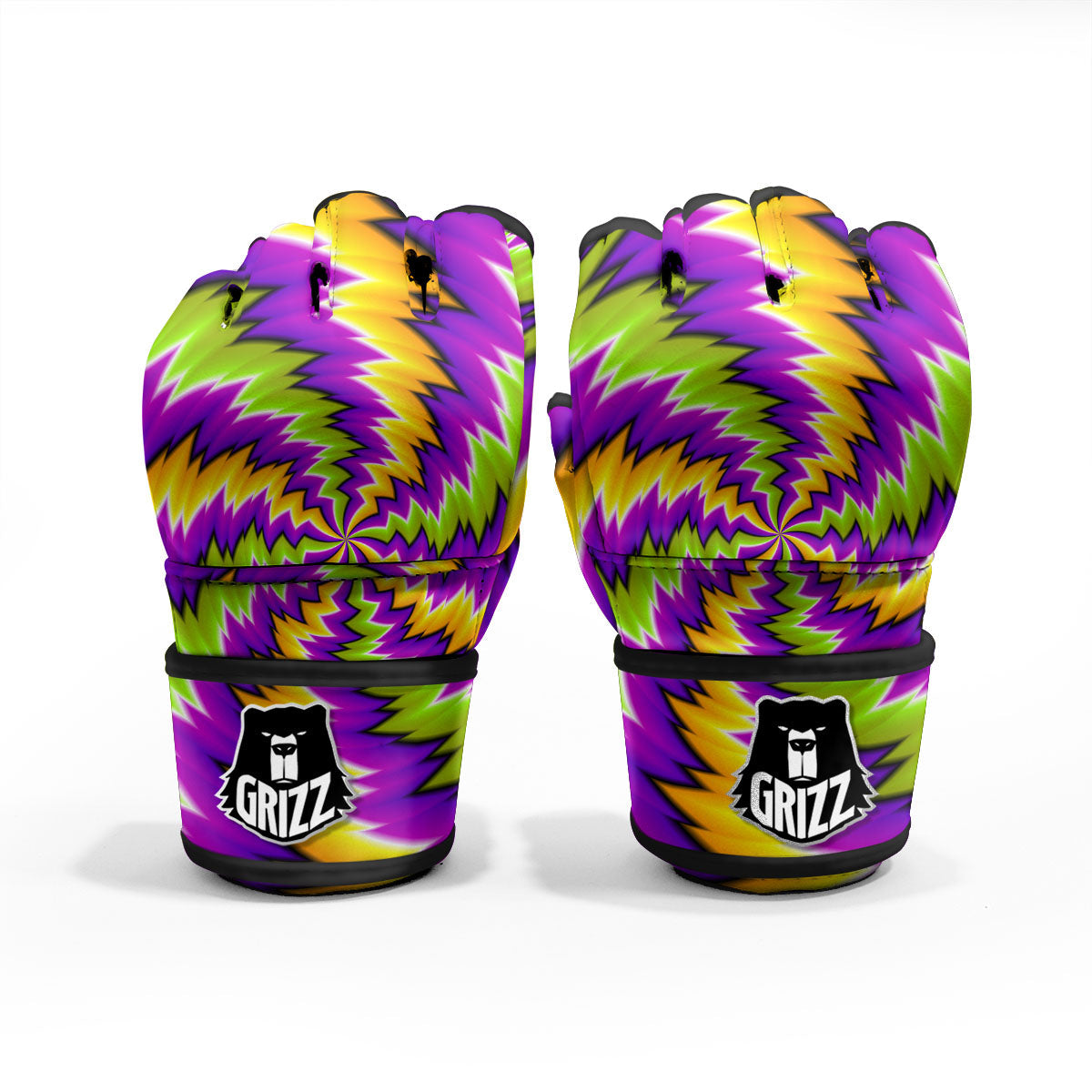 Moving Optical Illusion Dizzy Vortex MMA Gloves-grizzshop