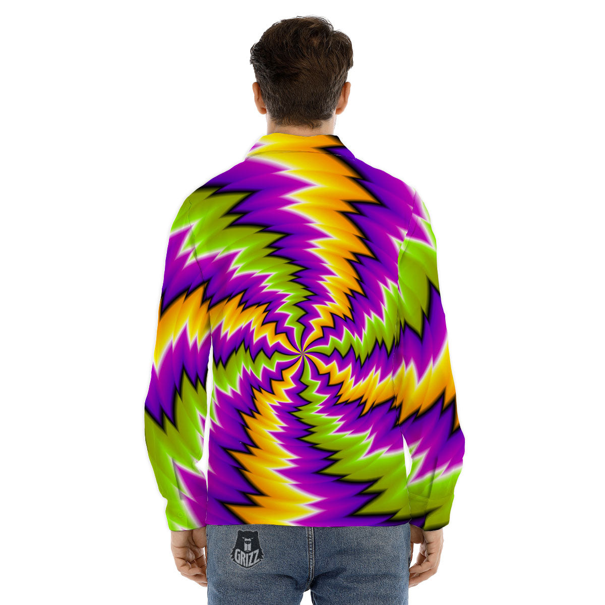Moving Optical Illusion Dizzy Vortex Men's Dress Shirts-grizzshop