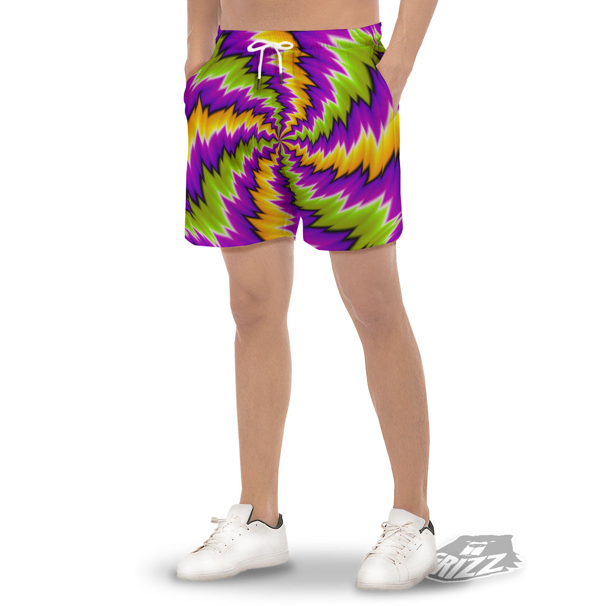 Moving Optical Illusion Dizzy Vortex Men's Gym Shorts-grizzshop