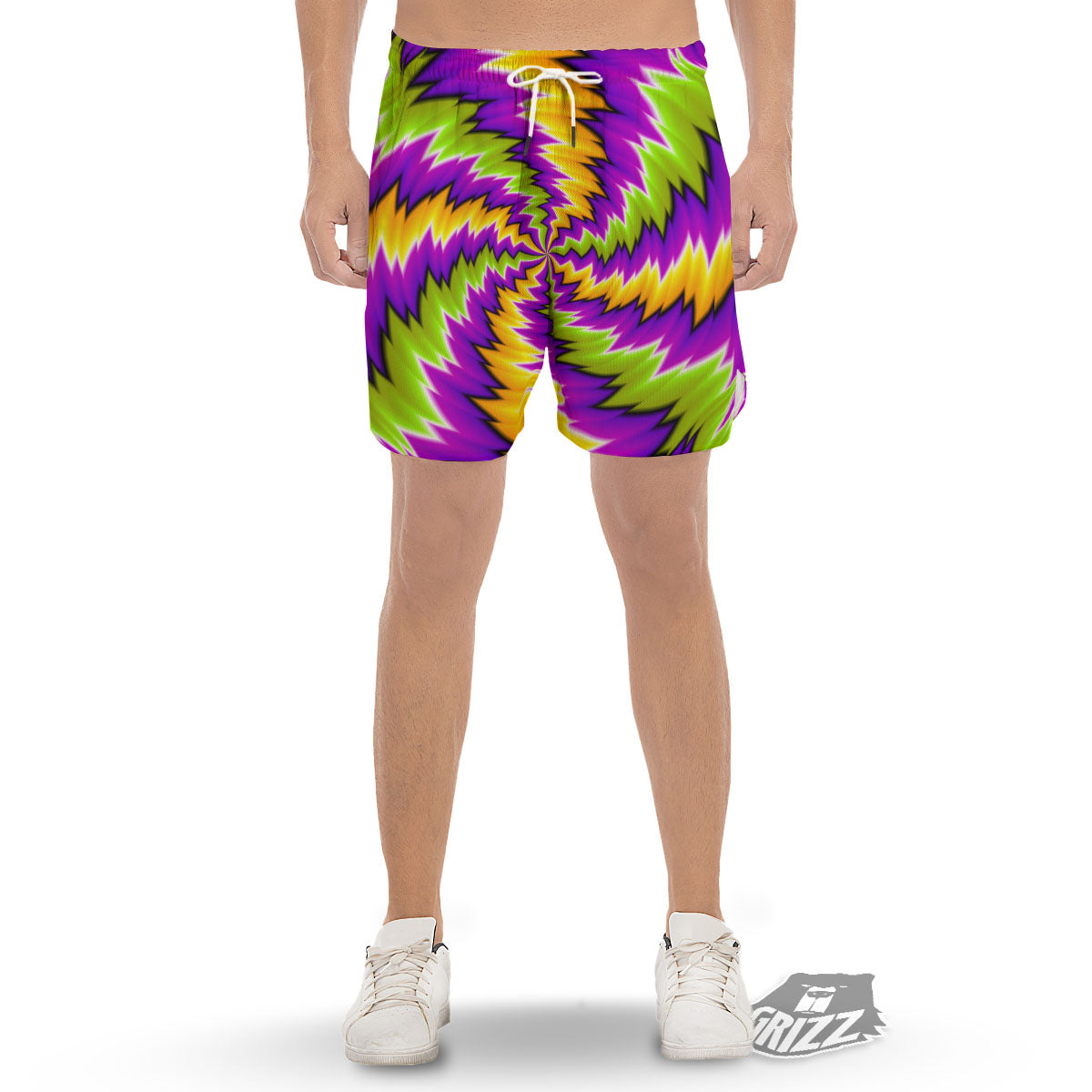 Moving Optical Illusion Dizzy Vortex Men's Gym Shorts-grizzshop