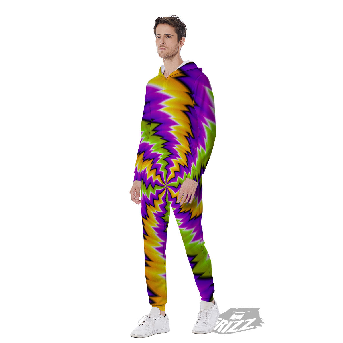Moving Optical Illusion Dizzy Vortex Men's Jumpsuit-grizzshop