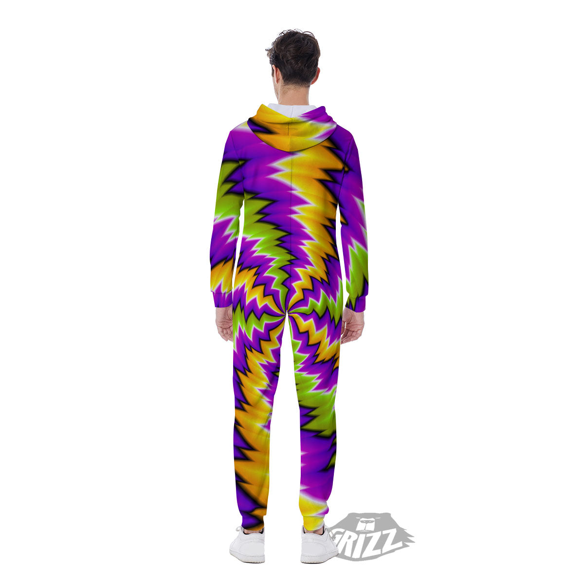 Moving Optical Illusion Dizzy Vortex Men's Jumpsuit-grizzshop